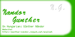 nandor gunther business card