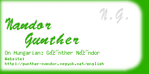 nandor gunther business card